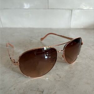 Jessica Simpson Designer Large Aviator Sunglasses in Rose Gold. J5702 RGDRS